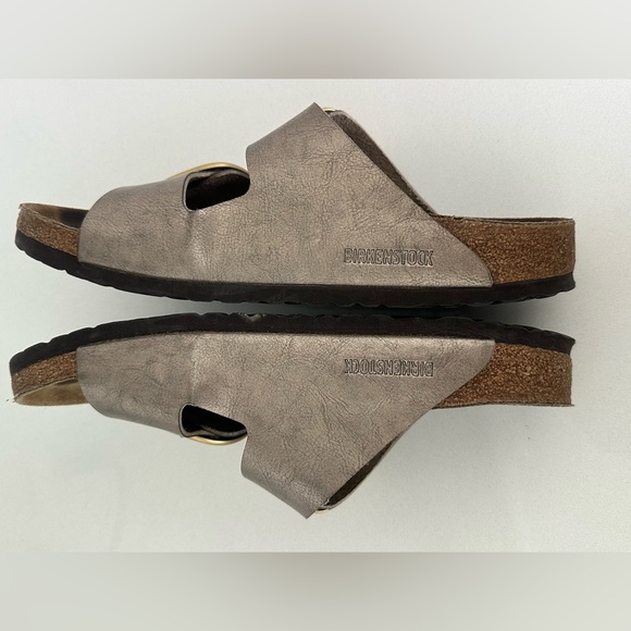 BIRKENSTOCK ARIZONA Sandal Slide Big Buckle Gold Metallic Size 42 US 11 Narrow - Picture 11 of 13